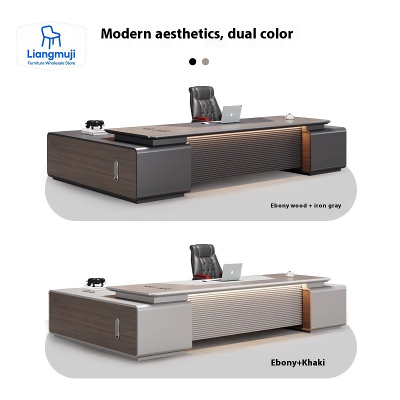 Office Furniture Solutions - مكتب تنفيذي قائم مع منظم شحن