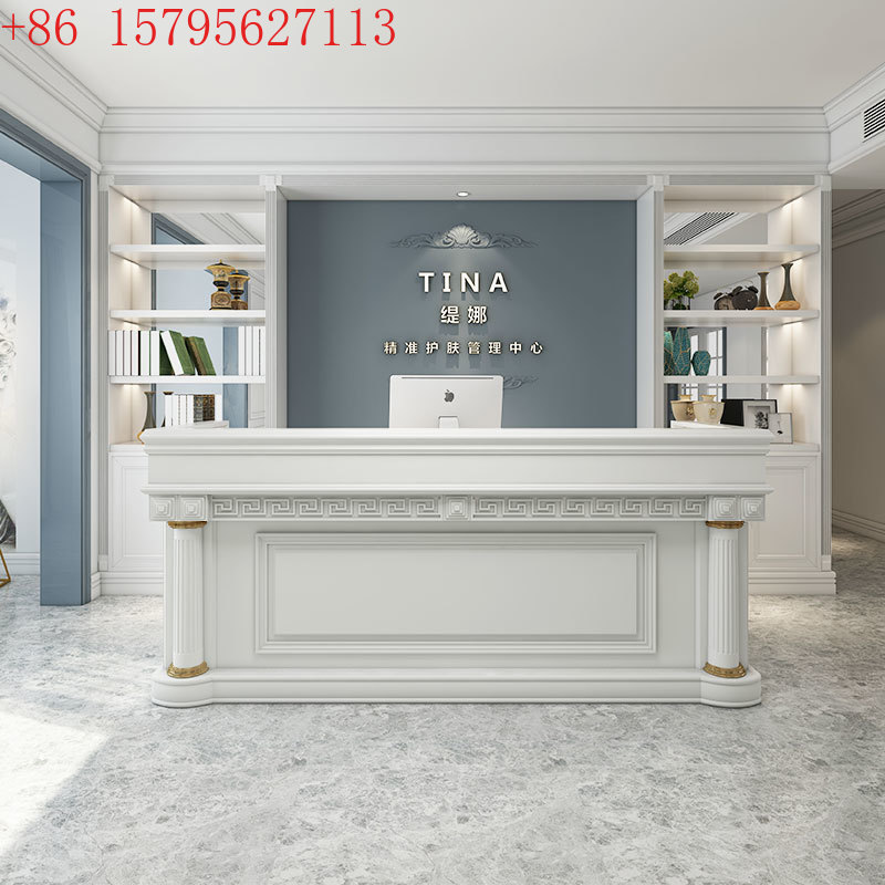Office Furniture Logo - مكاتب استقبال كبيرة لعيادات التجميل، كاونتر