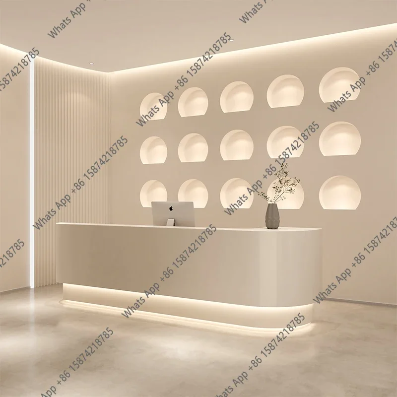 مكاتب استقبال متجر الملابس Ee  - مراجعة Office Furniture Logo وسعره