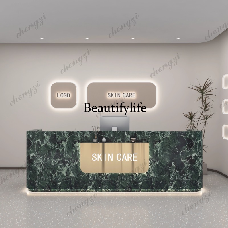 مكاتب استقبال تجميلية بشعار A6 - مراجعة Office Furniture Logo وسعره