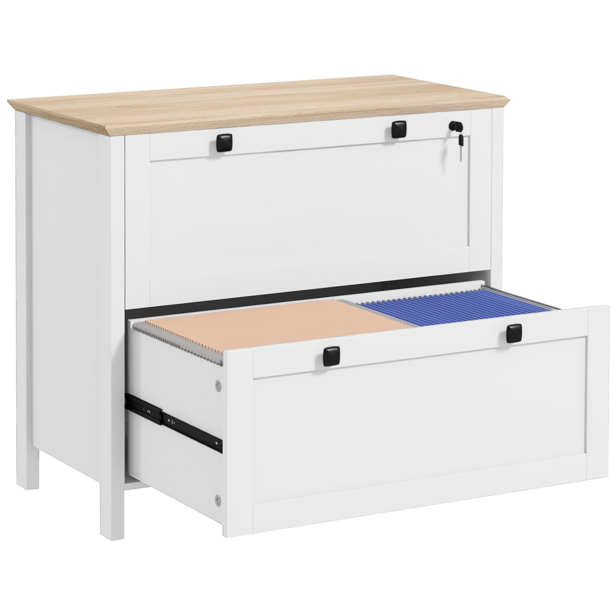 خزانة ملفات بدرجين مع قفل، خزا - مراجعة Office Furniture Filing Cabinets وسعره