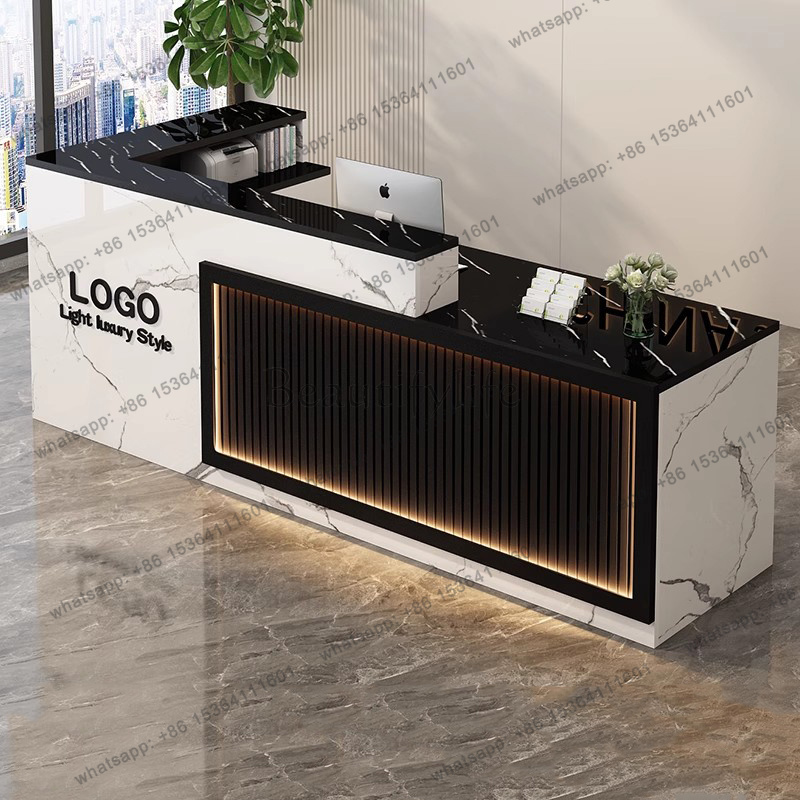 مكتب استقبال فاخر وبسيط مع شعا - مراجعة Office Furniture Logo وسعره