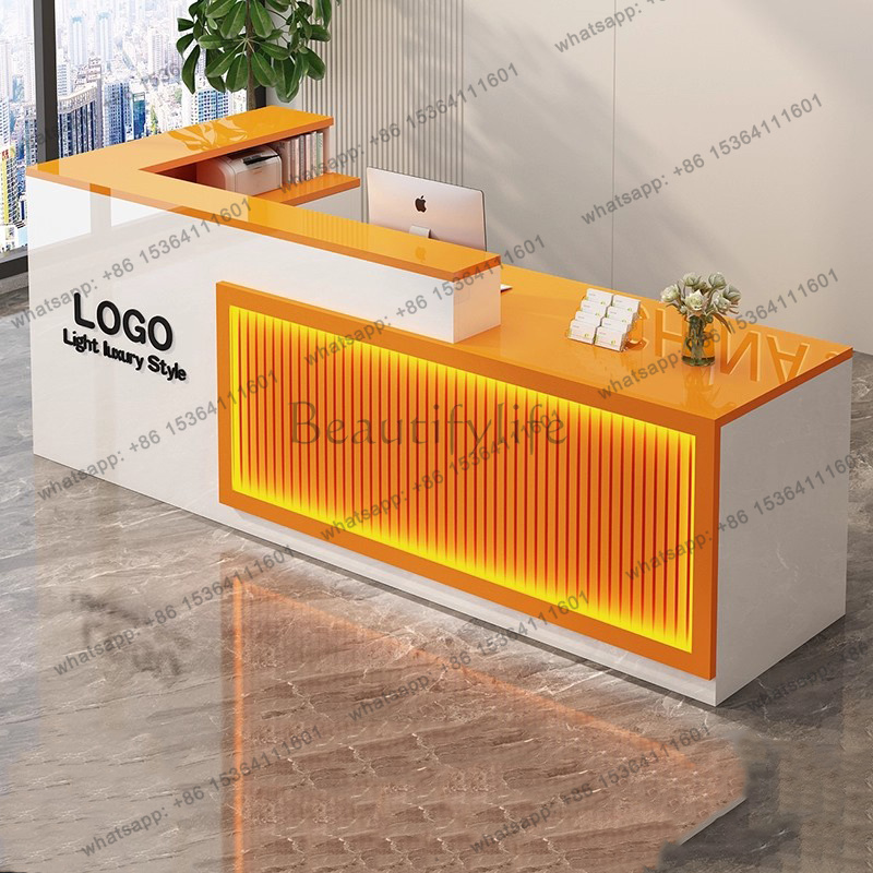 مكتب استقبال فاخر وبسيط مع شعا - مراجعة Office Furniture Logo وسعره